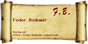 Fodor Bodomér névjegykártya