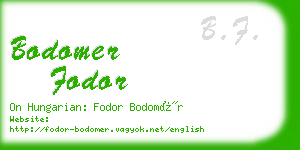 bodomer fodor business card